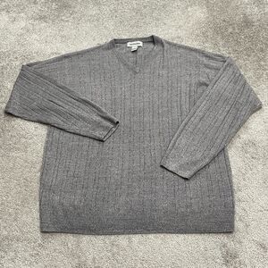 Taylor & Henry Acrylic Pullover Sweater Mens 2XLT Heather Brown V-Neck Classic